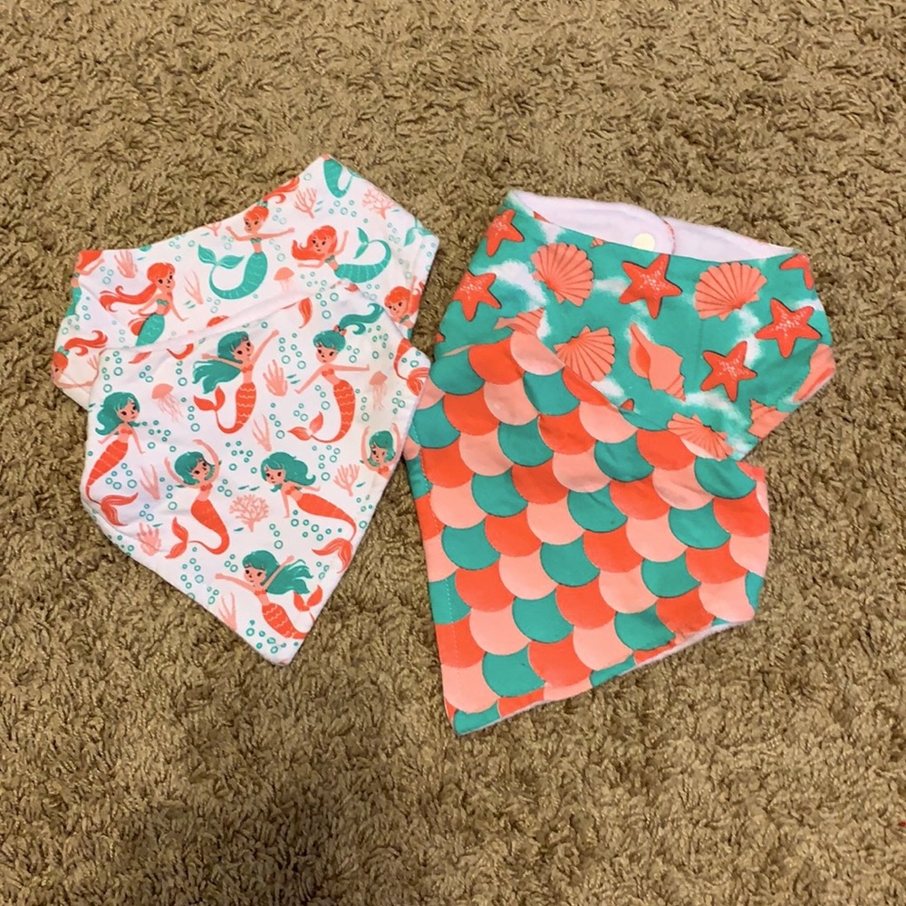 Mermaid bandanna bibs